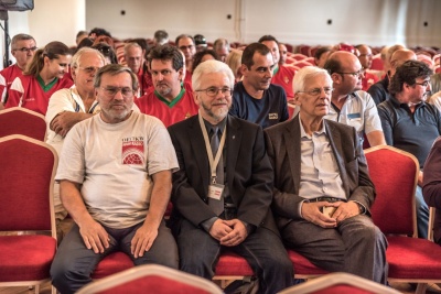 Von links nach rechts Helmut, OE1TKW, Ernst, OE1EBC, und Hanno, OE1JJB als Begleitung 