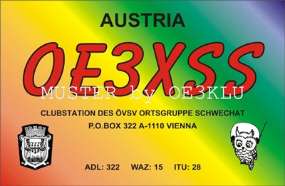 QSL-Karte OE3XSS Vorderseite 